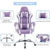 Purple Gamer Chair High Back Ergonomic Adjustable,Racing Style PU Leather