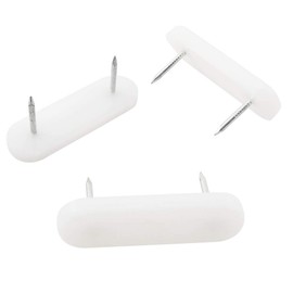 WHYHKJ 40pcs Plastic Head Double Pins Multifunctional Furniture Chair Leg Feet Pads Glide Nails Nylon Moisture Proof and Wear-Resisting Silencer Furniture Accessories, White