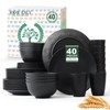 Homienly 40-Pieces Wheat Straw Dinnerware Set, Kitchen Plastic Wheat Straw