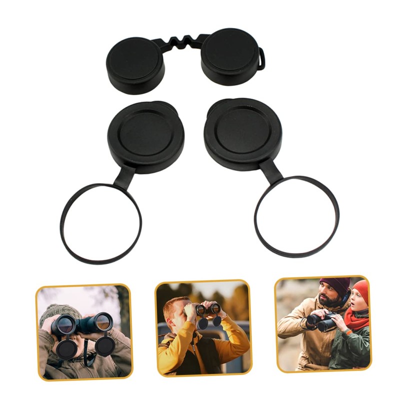 Gatuida 1set Rubber Objective Lens Caps and Scratch Binocular Lens