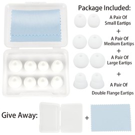 DMZHY Earbud Tips Ear Tips Replacement Earbud Tips Earbud Replacement Tips Headphone Earbud Tips Earbud Tip Eartips Earbud Covers Compatible With Powerbeats Pro Beats Wireless Earphone 4 Pairs (White)