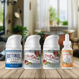 LilyAna Naturals Vitamin C Skincare Gift Set - Brightening and Anti-Aging Skin Care Products - Vitamin C Serum and Hyaluronic Acid - 5 Piece Set