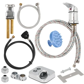 LukLoy Salon Shampoo Bowl Faucet Vacuum Breaker Kit with Hair Shampoo Brush, Shampoo Bowl Hose and Sprayer Replacement Part