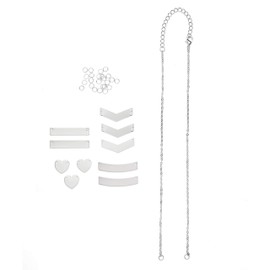 Cousin DIY Go Metal Stamping Bar Pendant Blank Necklace Kit in Silver