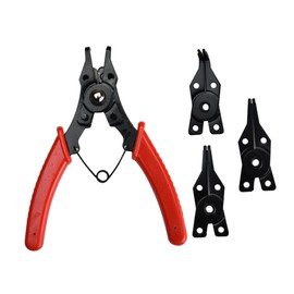 Gatuida 1 Set Red Circlip Pliers Set Interchangeable Jaw Head for Internal External Ring Removal High Portable Design Easy to Use for Disassembly and Mounting