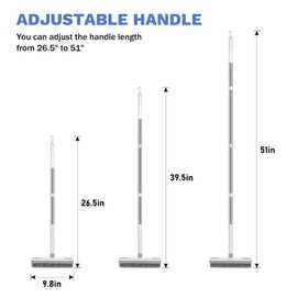 SetSail Grout Cleaner Brush with Long Handle, V-Shaped Floor Scrub Brush Swivel Grout Brush Stiff Bristle Floor Grout Scrubber for Bathroom, Tile Line, Crevice, Kitchen, Wall, Deck, Garage, White Grey