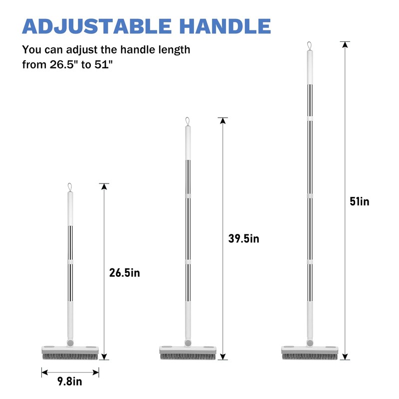 SetSail Grout Cleaner Brush with Long Handle, V-Shaped Floor Scrub