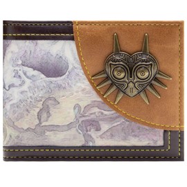 Majora's Mask Zelda Metal Emblem Ancient Map Wallet Bi-fold Card Holder, Brown