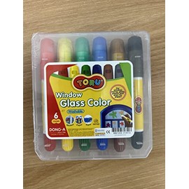 Marcador de lápices de colores para ventana, papel lavable, color aguamarina, no tóxico, 6