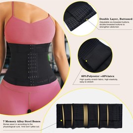 MISTHIN Waist Trainer Shaper for Women Full Body Belly Girdle Shaping Waist Cincher Wrap Belt Tummy Control Shapewear Black (#1 Black, Small)
