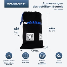 HASKYY Wheel Bolt Bag 100% Cotton 200 x 145 mm for Wheel Nuts, Wheel Bolts, Wheel Bolt Caps, Chainsaw Chains and Much More