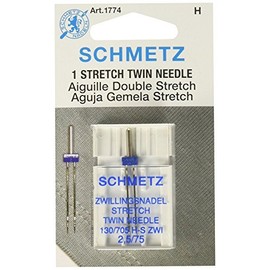 Schmetz 1774 Stretch Twin Sewing Machine Needle, Size 2.5/75 1ct