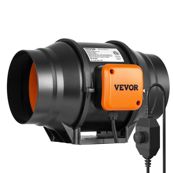 VEVOR Inline Duct Fan, 6-Inch 400 CFM with Variable Speed