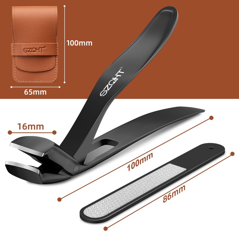 Toenail Clippers for Seniors Thick Toenails, Upgrade Angled Head Large