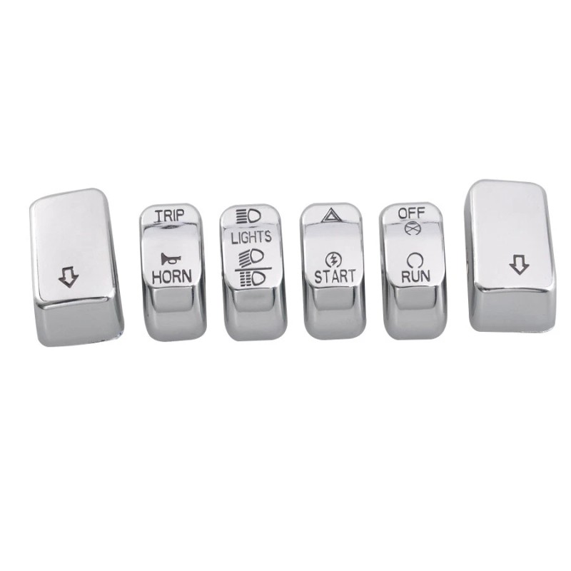 Trichtu Mount 6Pcs Chrome Hand Control Button Switch Cap For
