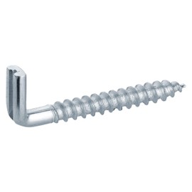 Haggiy Slotted Screw Hooks, Galvanised, Straight (Pack of 25), silver