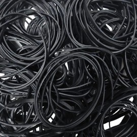 KJAHLAL 150 Pcs Black Rubber Band, Colorful Rubber Bands Size 33, Strong Elastic Band Loop Office Supplies, Suitable for Office School Home