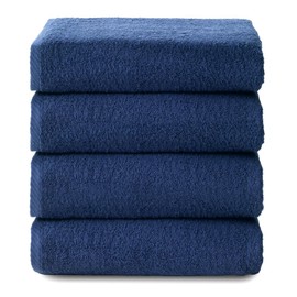 Top Towel - Plus - Bath Towels - 4 Face Towels or Bidet - 30 x 50 cm - 100% Cotton - Navy