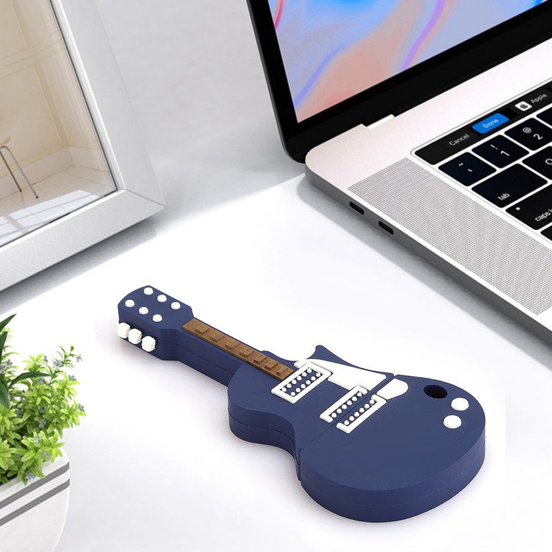 Memory Storage Stick USB Drive Laptop Accessory PVC Guitar shaped