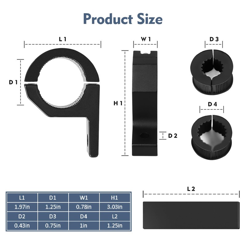 Light Bar Mounts, 2PCS Heavy Duty Clamp Kit for 0.75"