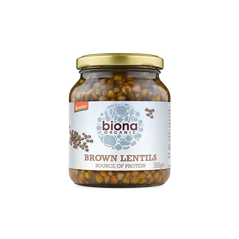 Biona Organic Brown Lentils Demeter - in Glass Jars 360g