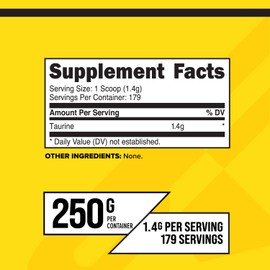 PrimaForce Taurine Powder, 250 Grams - Non-GMO & Gluten Free Supplement