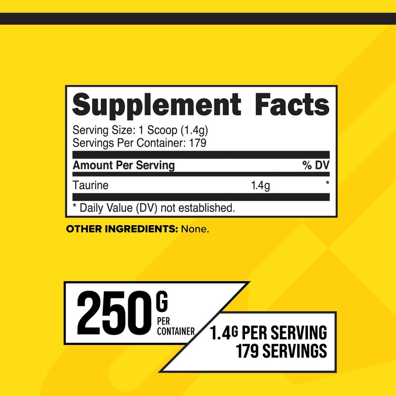 PrimaForce Taurine Powder, 250 Grams - Non-GMO & Gluten Free