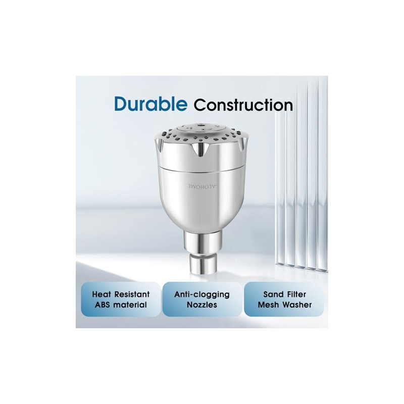 High Pressure Boosting Shower Head, ALOHOME 6 Powerful Spray Settings
