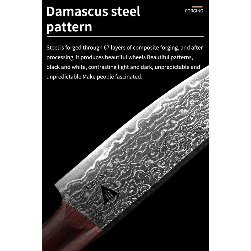 ARTIDGE 4.7" Utility Knife Damascus Steel Multi-Purpose Chef Knife -