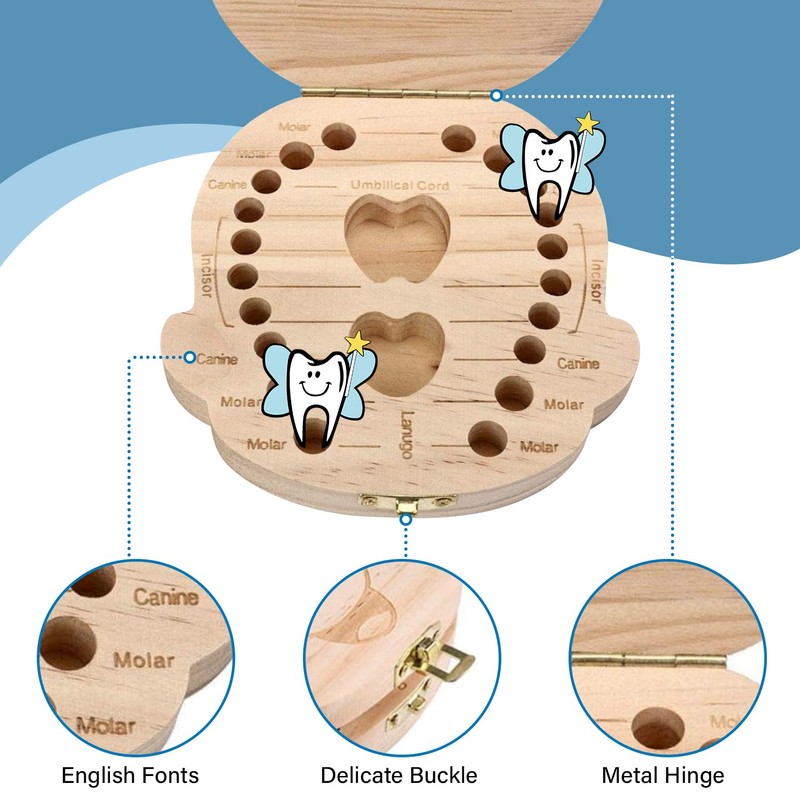 Glamza Baby Girl Tooth Keepsake Wooden Box1 Units