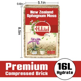 Halatool Premium New Zealand Sphagnum Moss, 200g(16L When Hydrated), for Orchid Repotting Succulent Sarracenia Potted Plants Gardening & Reptiles
