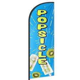Popsicle Feather Flag for Business Advertising 6 FT Swooper Flag for Storefronts Retailers Shops Food Trucks Events and Fairs (Flag Only)