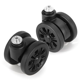 Domiella 2 Pack Luggage Replacement Wheels, Universal Suitcase Swivel Caster Wheels, Rubber Suitcase Wheels Repair Kit Luggage Wheels Replacement, 55 mm