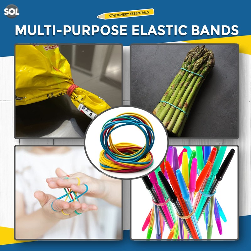 400pk SOL Elastic Bands | Rubber Bands Assorted Sizes |