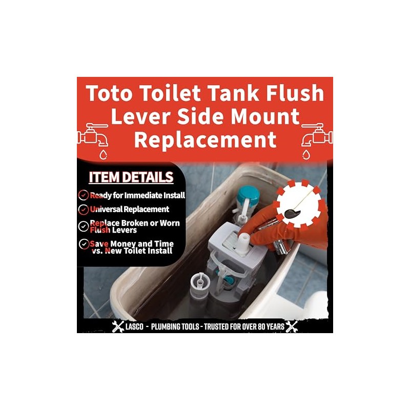 LASCO 04-2149OB Toto Replacement Toilet Tank Flush Lever Side Mount,