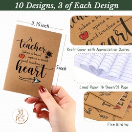 Kosiz 60 Pcs Teacher Appreciation Gift Bulk Thank You Kraft Notebooks Set Motivational Mini Journal Notebook Inspirational Bamboo Ballpoint Pen Christmas Gift for Teacher Nurse Women