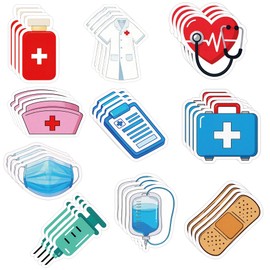 50 Pcs Funny Nurse Week Appreciation Gifts 3.94 inch Die-Cut Nurse Theme Card Nurse Cap Hospital-Themed Office Supplies Nurse Graduation Party Card of Hospital Staff Appreciation Week