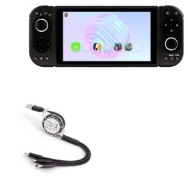 BoxWave Cable Compatible with Pimax Portal - AllCharge miniSync, Retractable, Portable USB Cable - Jet Black