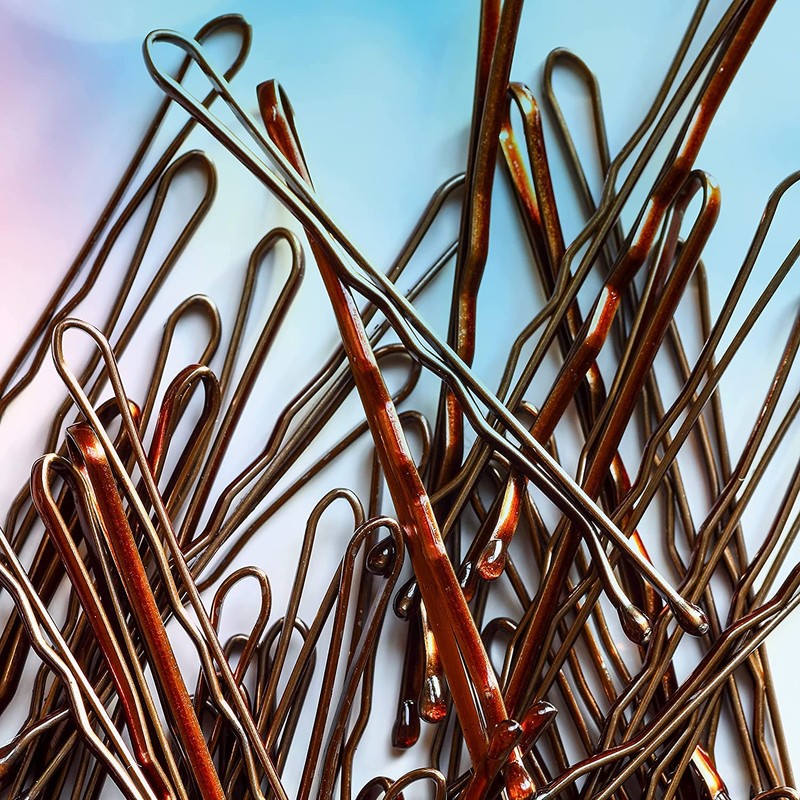 Conair Bobby Hair Pins, Brown Bobby Pins in Storage Tub,