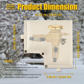 Backflow Preventer Cover Insulated Pouch 5°F - Pressure Vacuum Breaker Cover (13" W x 12" H) - Enhanced 5 Layers Protection for Pressure Vacuum Breakers, Sprinkler Valve Winter Water Well Pump Covers