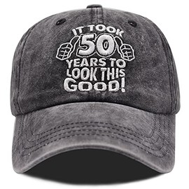 Vintage 50th Birthday Gifts Baseball Caps, It Took 50 Years to Look This Good Adjustable Cotton Funny Embroidered Hats for Women Men
