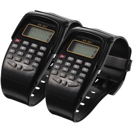 Mipcase Watch Watch 2pcs Watch Type Calculators Kids Calculating Watch Wrist Geometric Operation Watch Universal Wrist Watch for Boys Girls Children Black Mens Digital Man