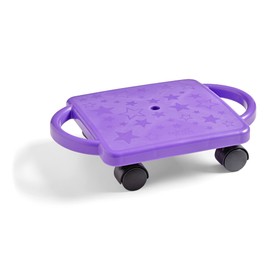 hand2mind-77103 Purple Indoor Scooter Board With Safety Handles For Kids Ages 6-12, Plastic Floor Scooter Board With Rollers, Physical Education For Home (Pack of 1) color may vary