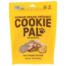 Cookie Pal Human Grade Organic Dog Biscuits with Peanut Butter, USDA Certified Organic, Gluten Free & Non-GMO, 10 Ounce (Pack of 4)