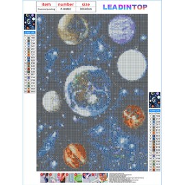 LEADINTOP Diamond Art, Square Beads, Galaxy, 11.8 x 15.7 inches (30 x 40 cm), Full Paste Type, Diamond Painting, Square Art, Popular, Mosaic Beads, Bead Art, Adults, Kids, DIY, Handicrafts Kit, Present, Arts, Decoration,
