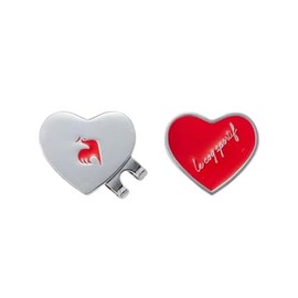 Cox Sportif LG4FAZ60L Marker Clip Type Marker, Heart Shape, Gift, Cute, Round Golf, RD00 (Red)