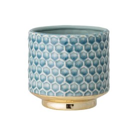 Nordring Ceramic Flower Pot Goldy - colorful Planter, Pot for plants, sukkulents Size S (10 cm ø) Dia 4-1/8", Stoneware, sky blue