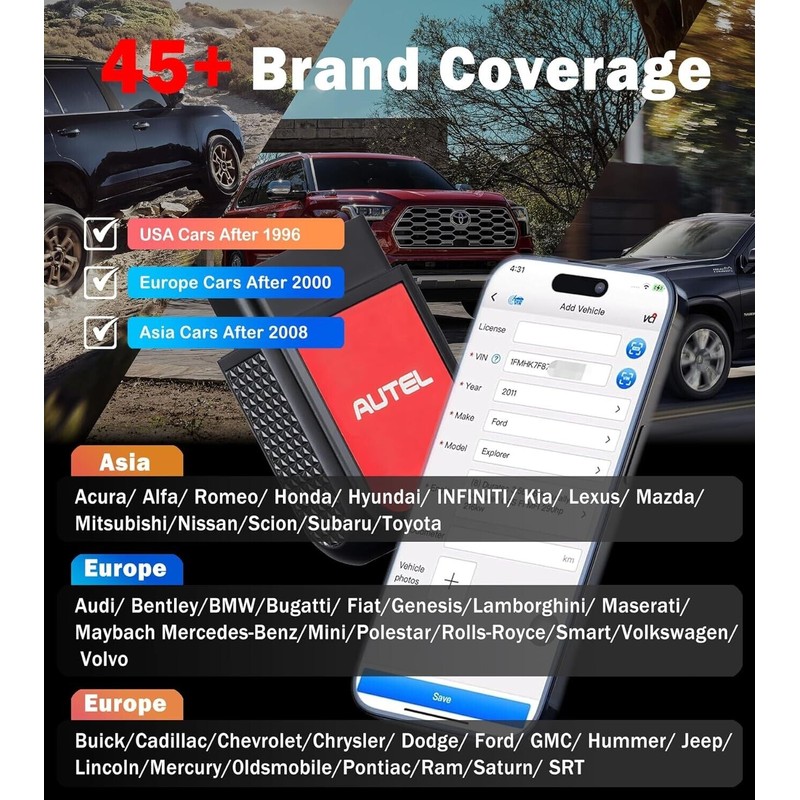 LAUNCH Foxwell Ancel Snap ON Autel OBD2 Scanner Autel MaxiAP
