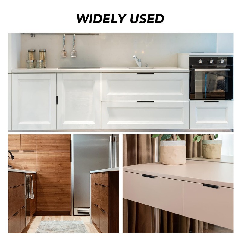 Ravinte 6 Pack Finger Pulls for Cabinets 254mm/10 Length Black