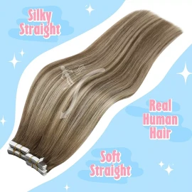 sunny hair Extensiones Cabello Humano 50gr 14in Marrón Ombre Castañas M
